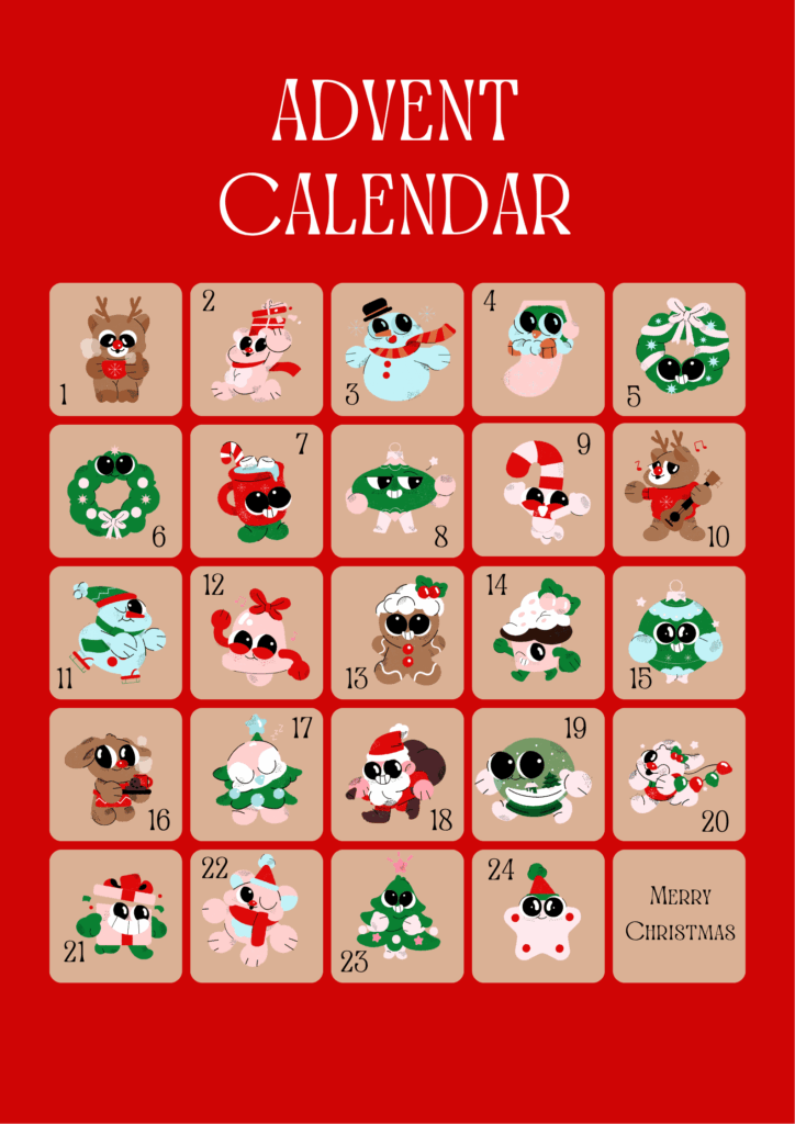Christmas Advent Calendar Poster